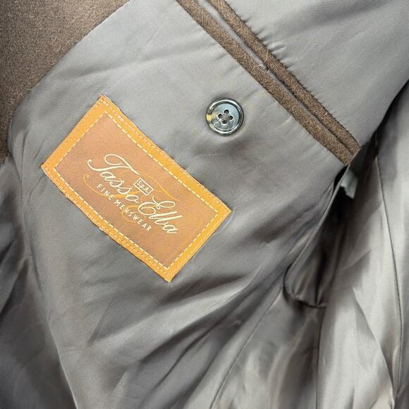 Tasso Elba Camelhair Men Blazer Sz 44L Chocolate Quiet Luxury Old Money Heritage - Picture 11 of 14